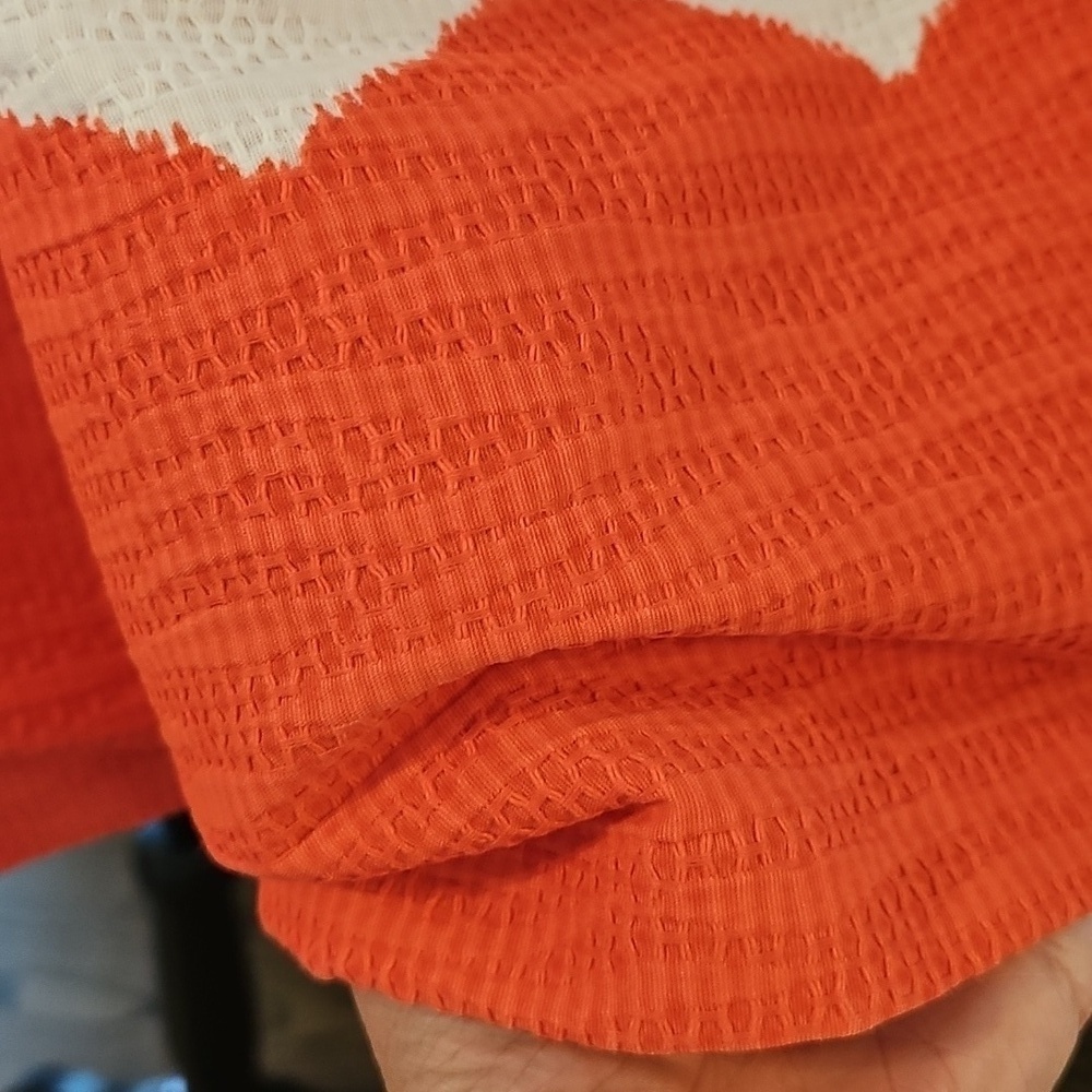 Limited Chevron Dress Orange And White - Picture 8 of 9